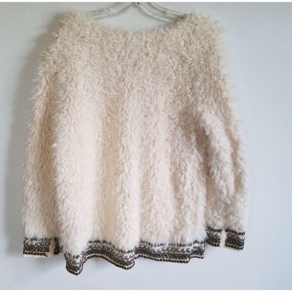Jessica Simpson Faux Fur Beaded Jacket - Picture 4 of 8